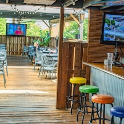 tiki deck bar and deck for dining and party reservation